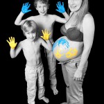 Handabdrücke Babybauch