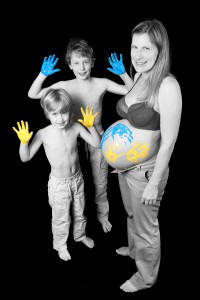 Handabdrücke Babybauch