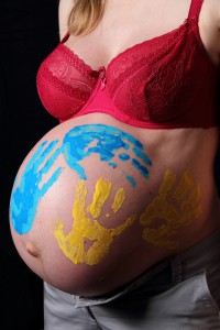 Handabdrücke Babybauch