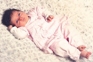 Baby weich gebettet